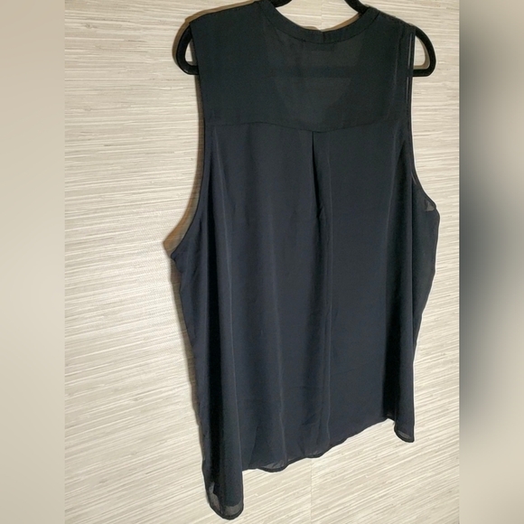 JustFab Black Lace-Up Safari Tank Sheer Sleeveless Top Size 3X NWT - Picture 8 of 10